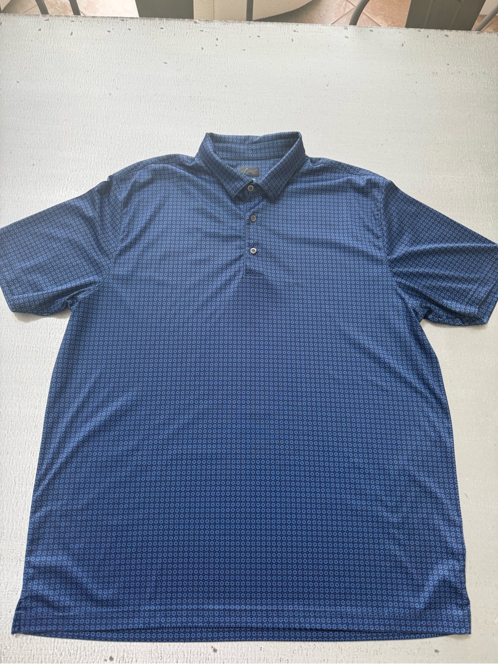 Greg Norman Collection Blue Micro-Pattern Performance Polo - Picture 5 of 13